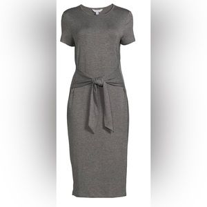 Time & Tru Tie Waisted Knit Dress with Side Slits ~ Grey ~ Size L & XXXL
